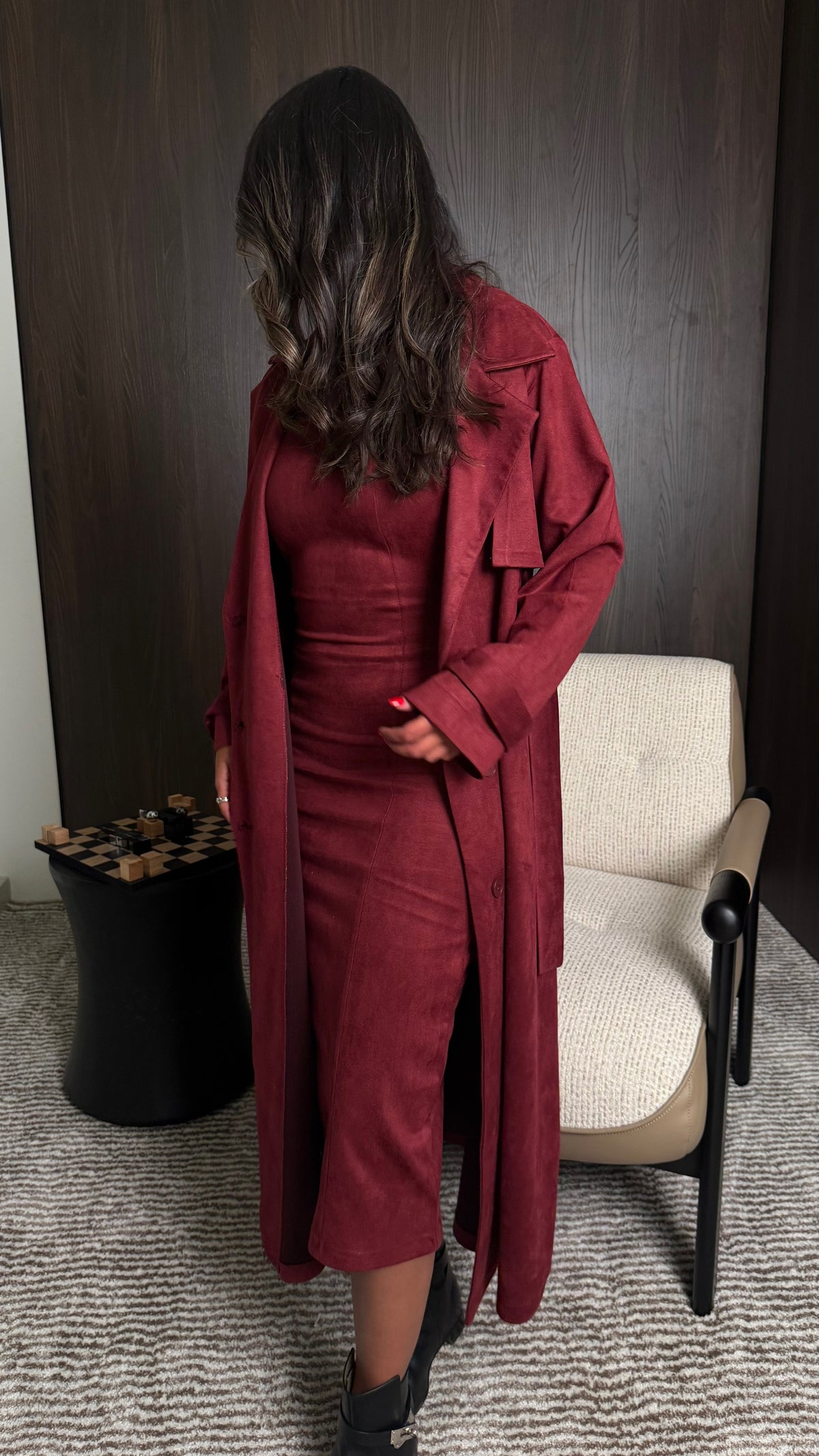 Suede coat set