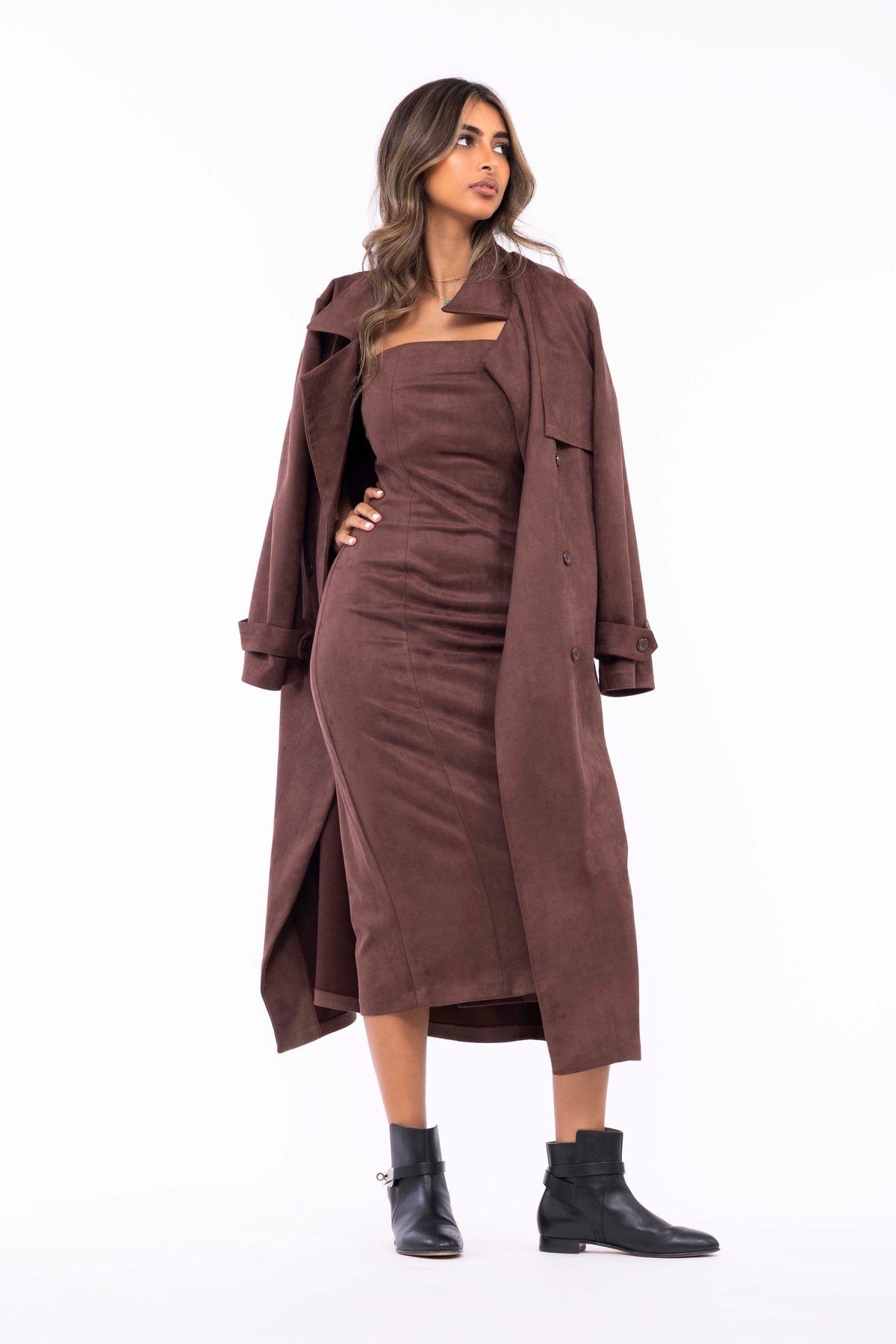 Suede coat set