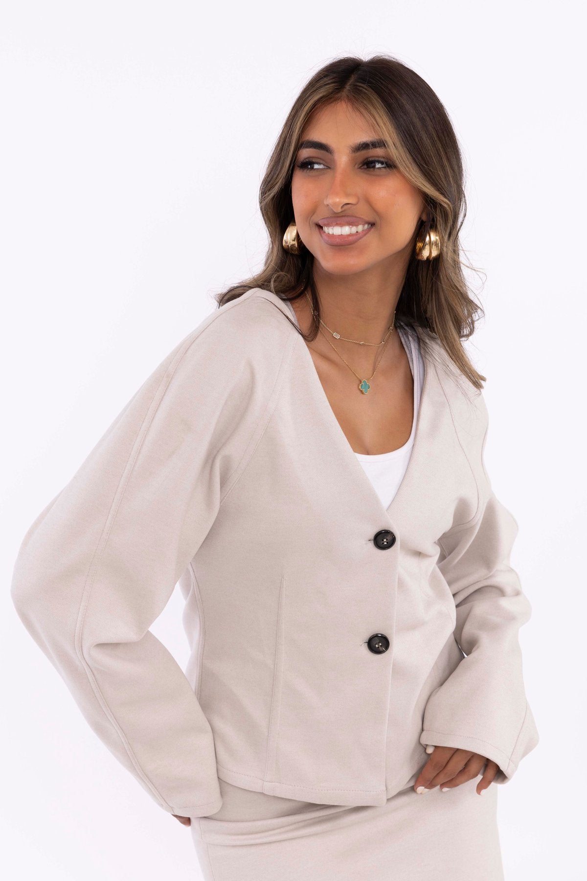 Wool beige jacket