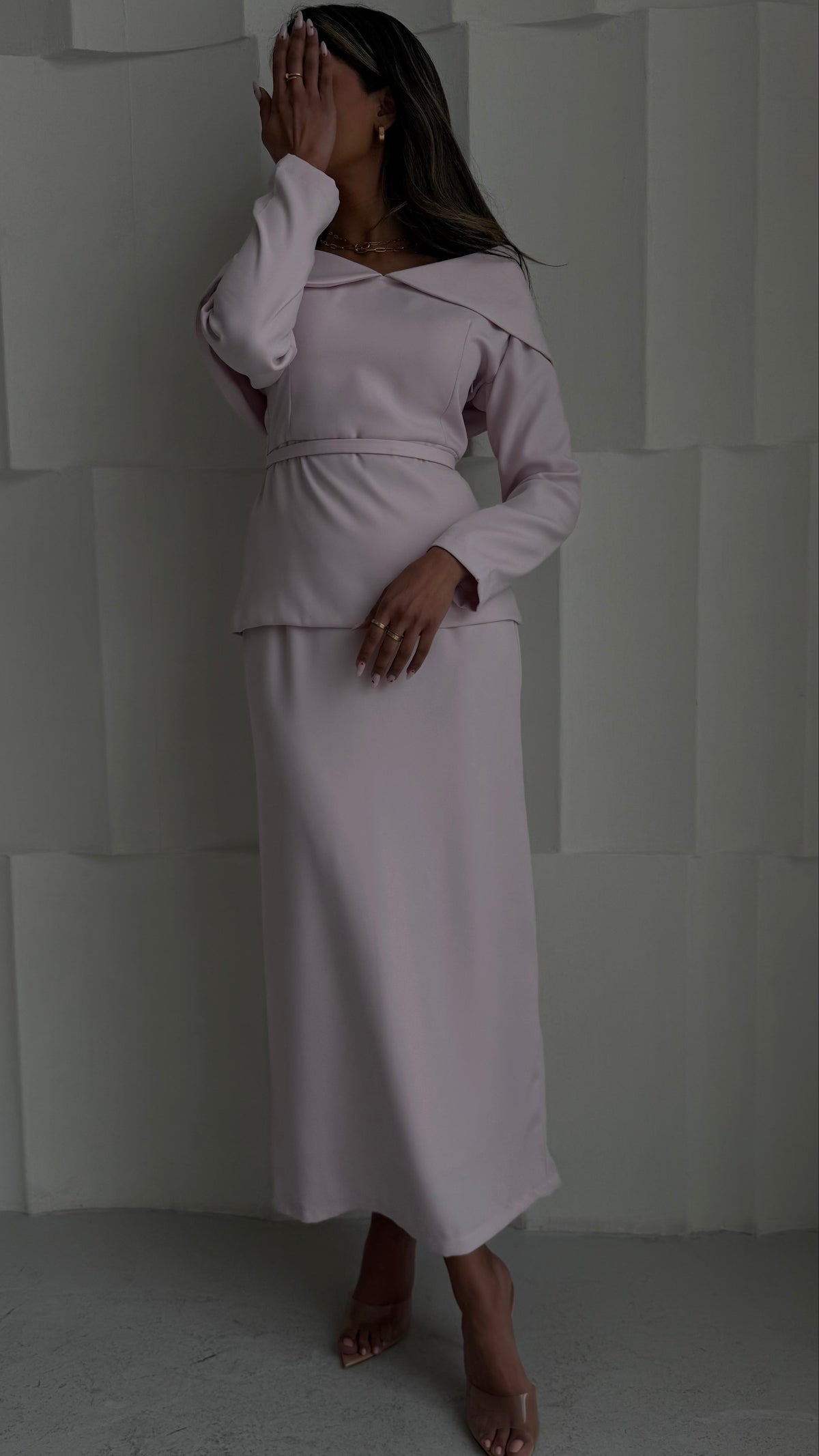 Baby pink maxi set