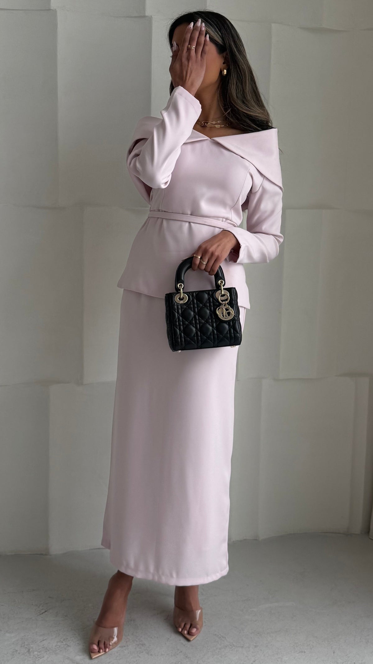 Baby pink maxi set