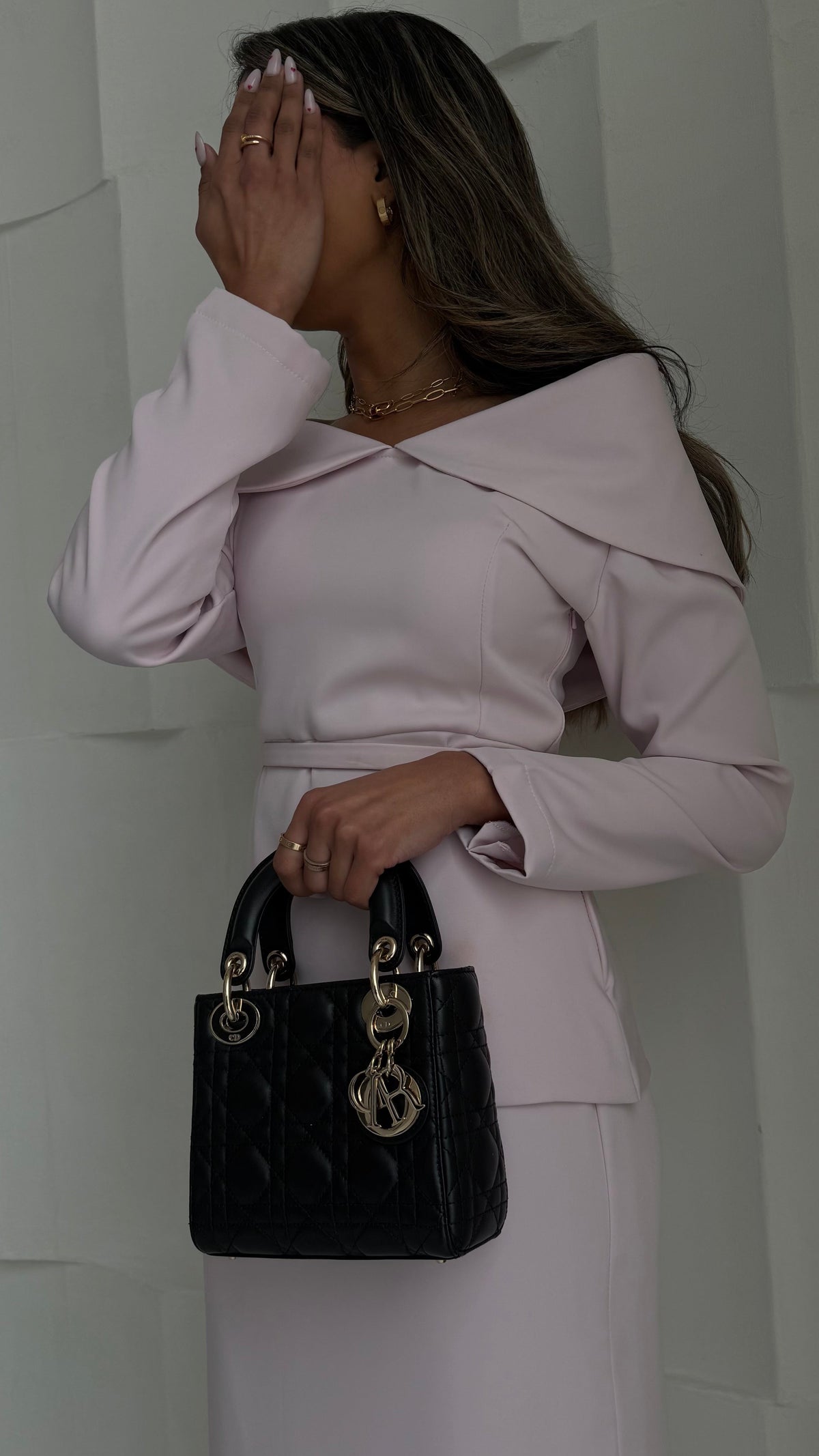 Baby pink maxi set