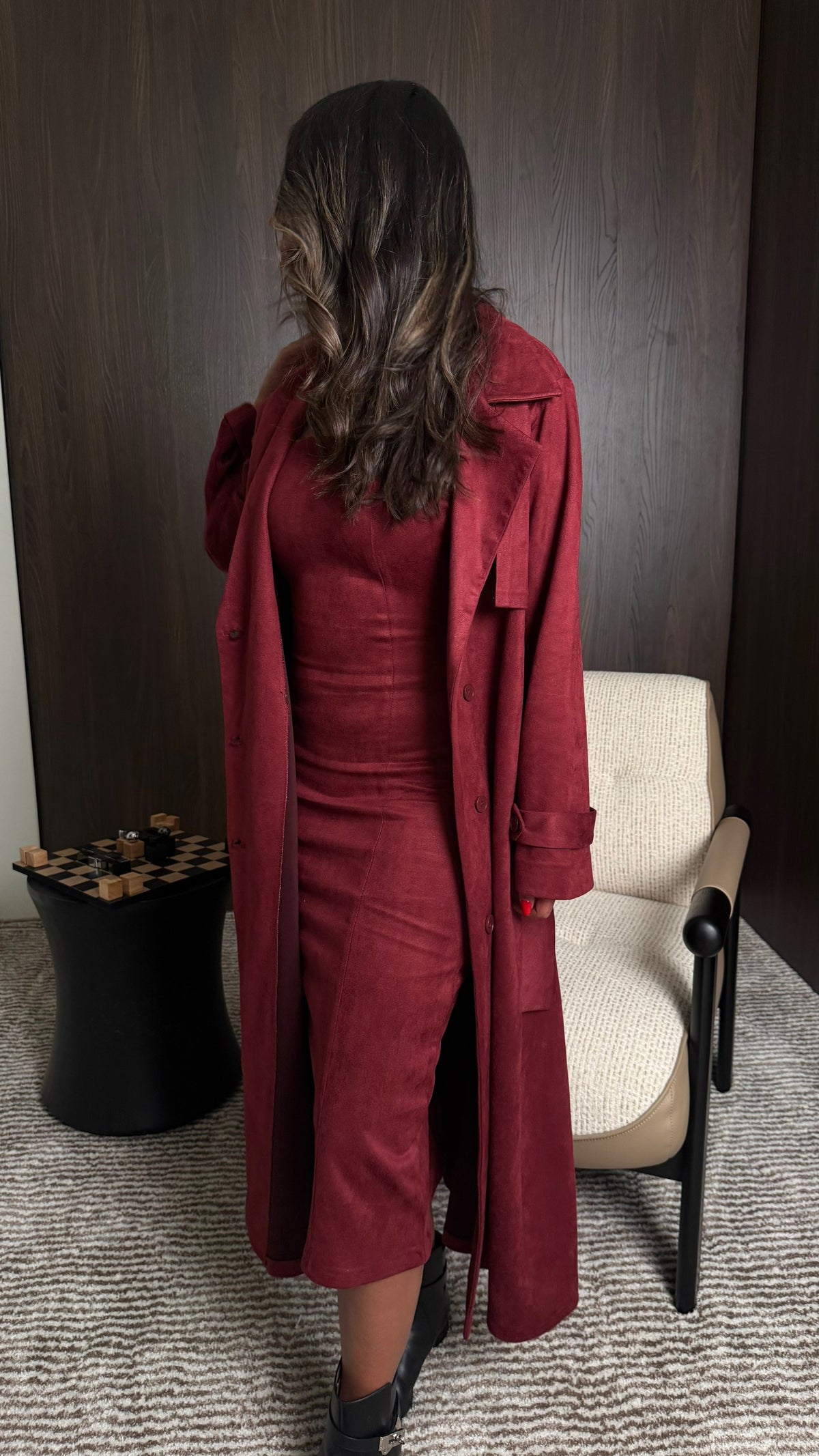 Suede coat set