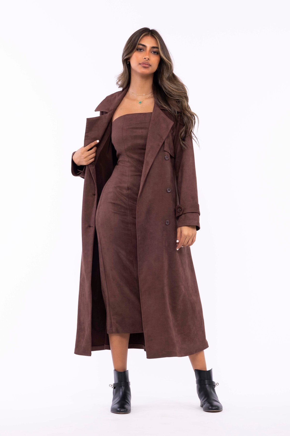 Suede coat set