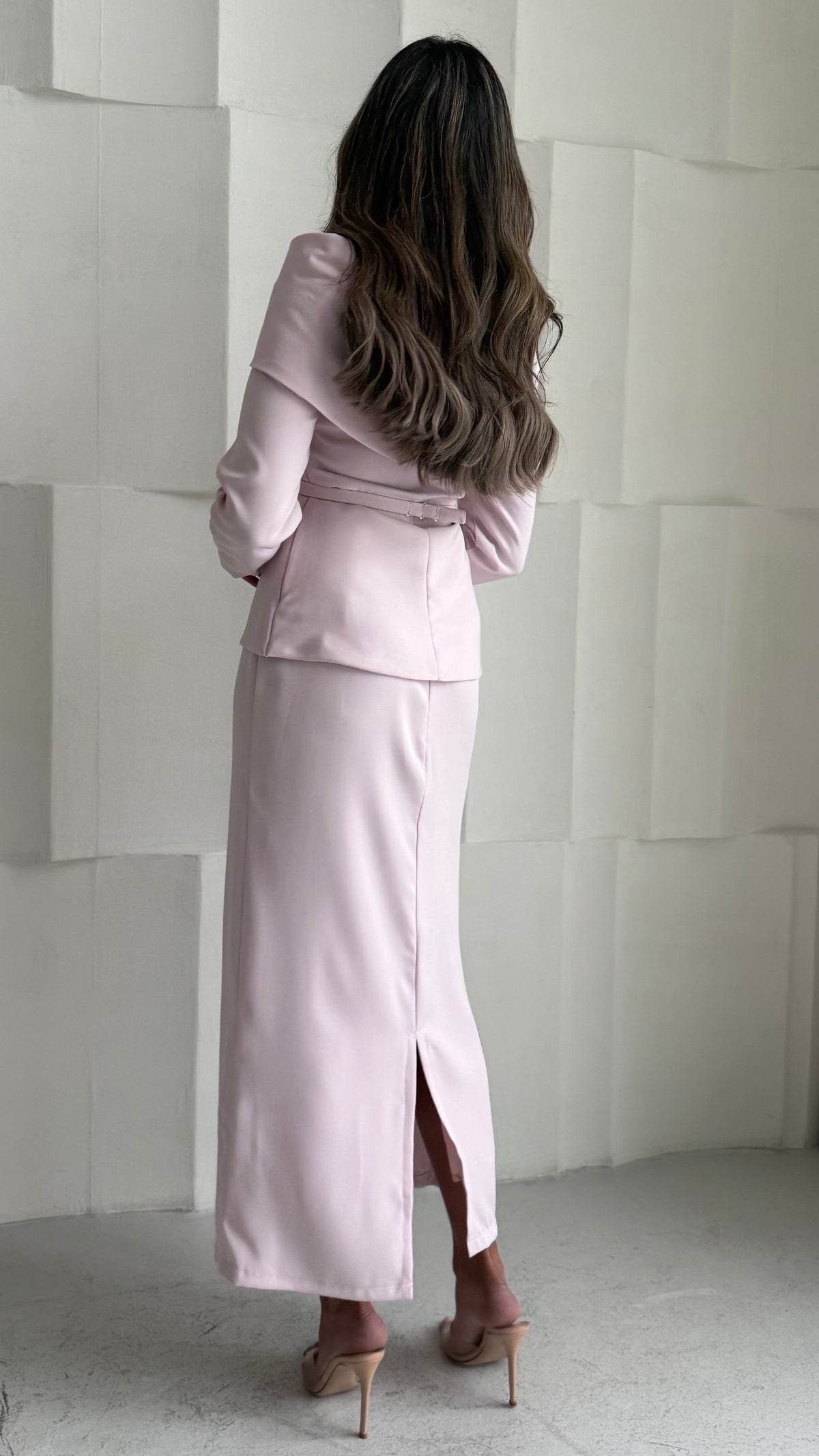Baby pink maxi set