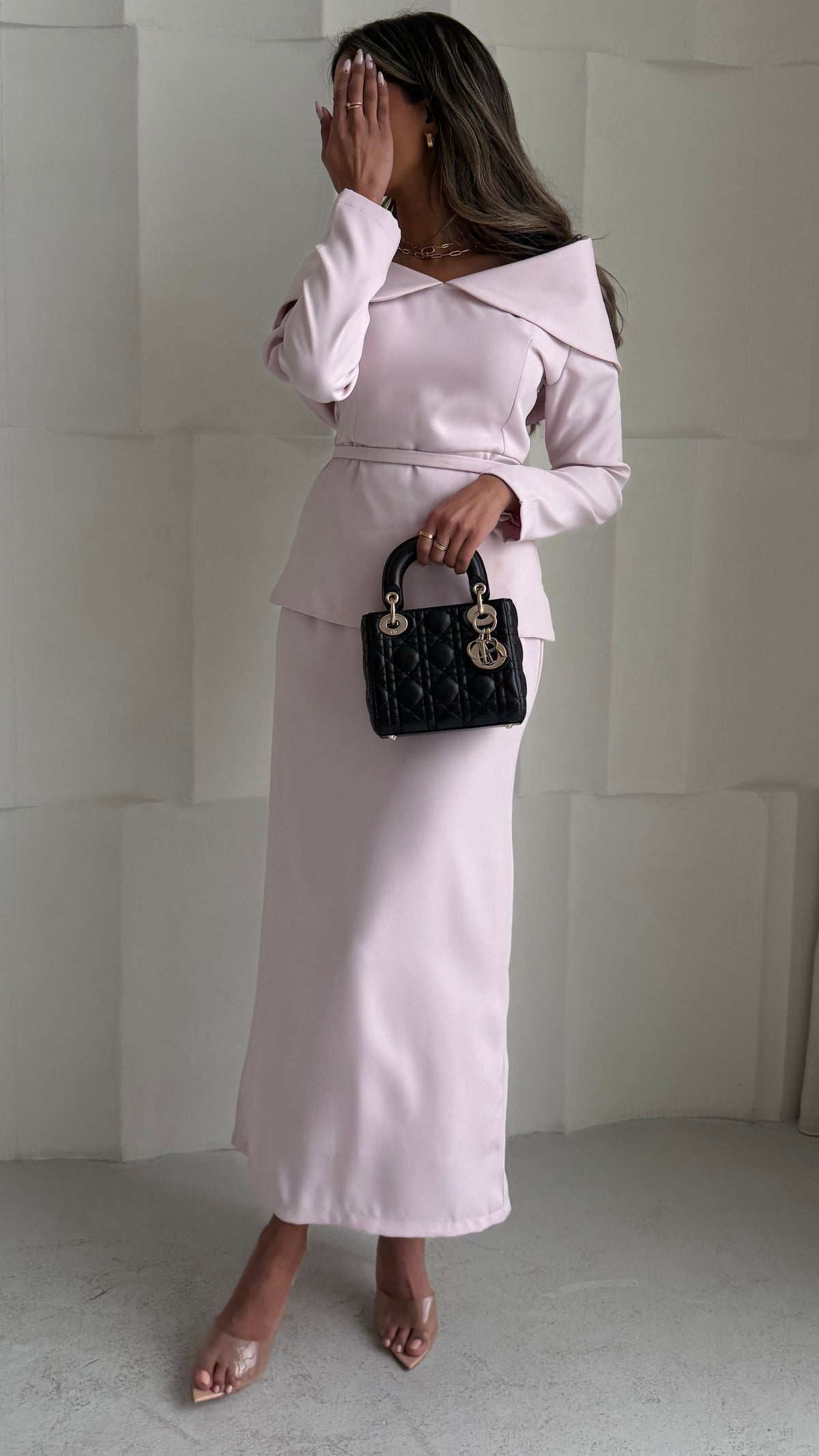 Baby pink maxi set