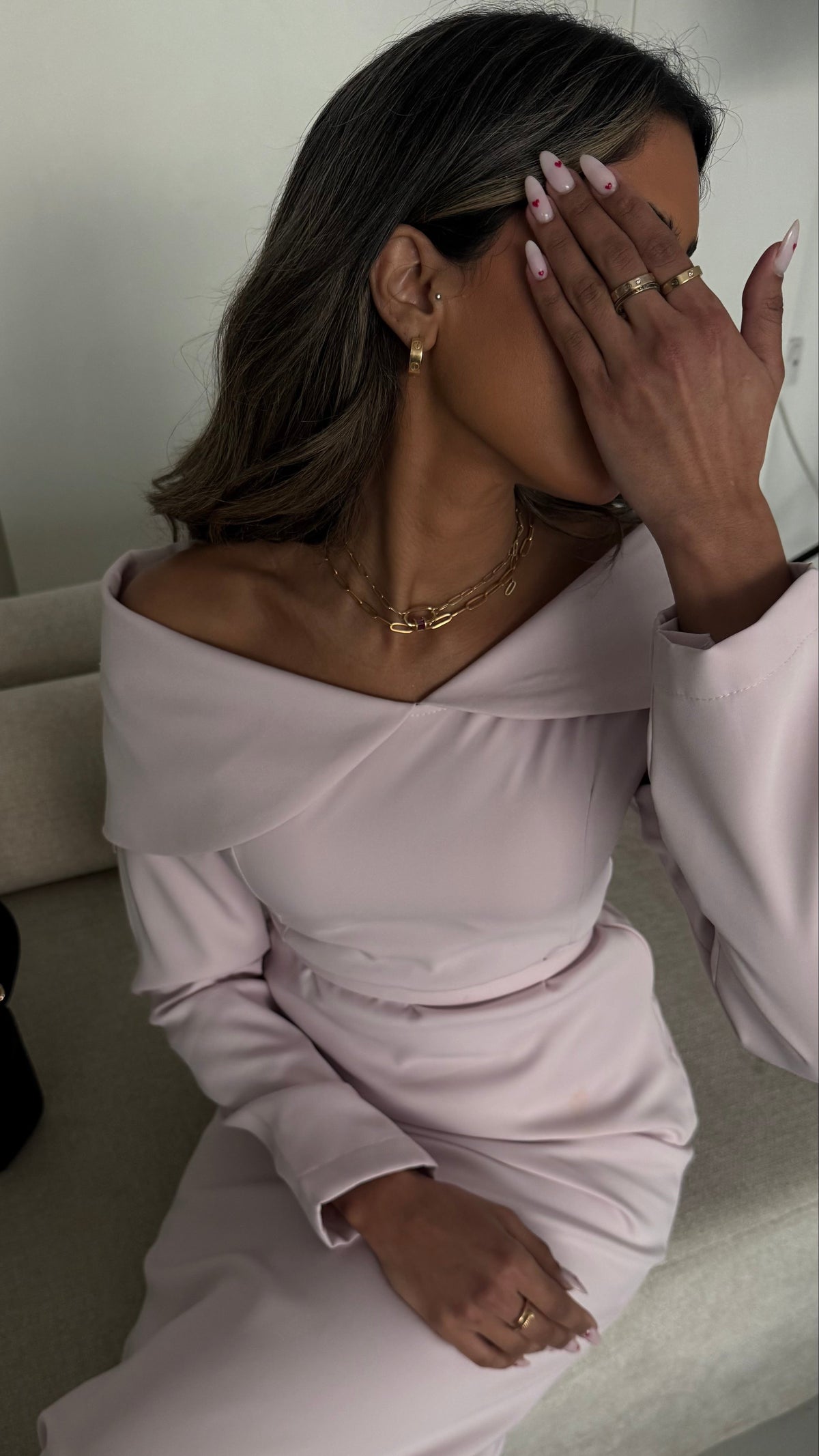 Baby pink maxi set